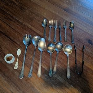 Silver and ivory silverware bundle